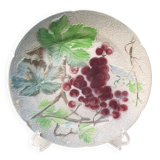 Decorative Plate Barbotine St Clément Made In France Vintage Grape Pattern