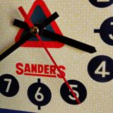 Vintage formica clock triangular silent wall clock "Sanders yellow"