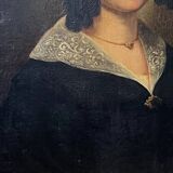 Ancien tableau portrait peinture à l’huile vers 1840