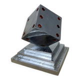 Art Deco chromed metal dice sculpture