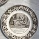 Set of 3 talking plates in Montereau earthenware "Louis Lebeuf Montereau"