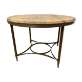 Louis XVI style pedestal table in brass and marble XX century