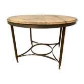 Louis XVI style pedestal table in brass and marble XX century