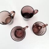 Purple biot blown glass mugs