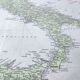 Illustrated Italy Europe map 43x43cm vintage from 1950