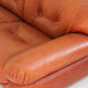 Vintage Italian cognac leather sofa Sapporo Mobil Girgi 1970s