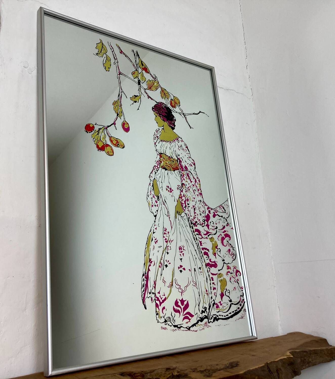 Art nouveau vintage mirror, looking very undancey indeed, illustration by Arthur Rackham
