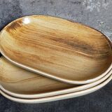Trois raviers céramique au décor de coups de pinceaux vintages