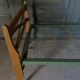 Bed with green metal braces 1960 a person foldable