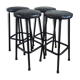 Black leather stools