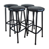 Black leather stools