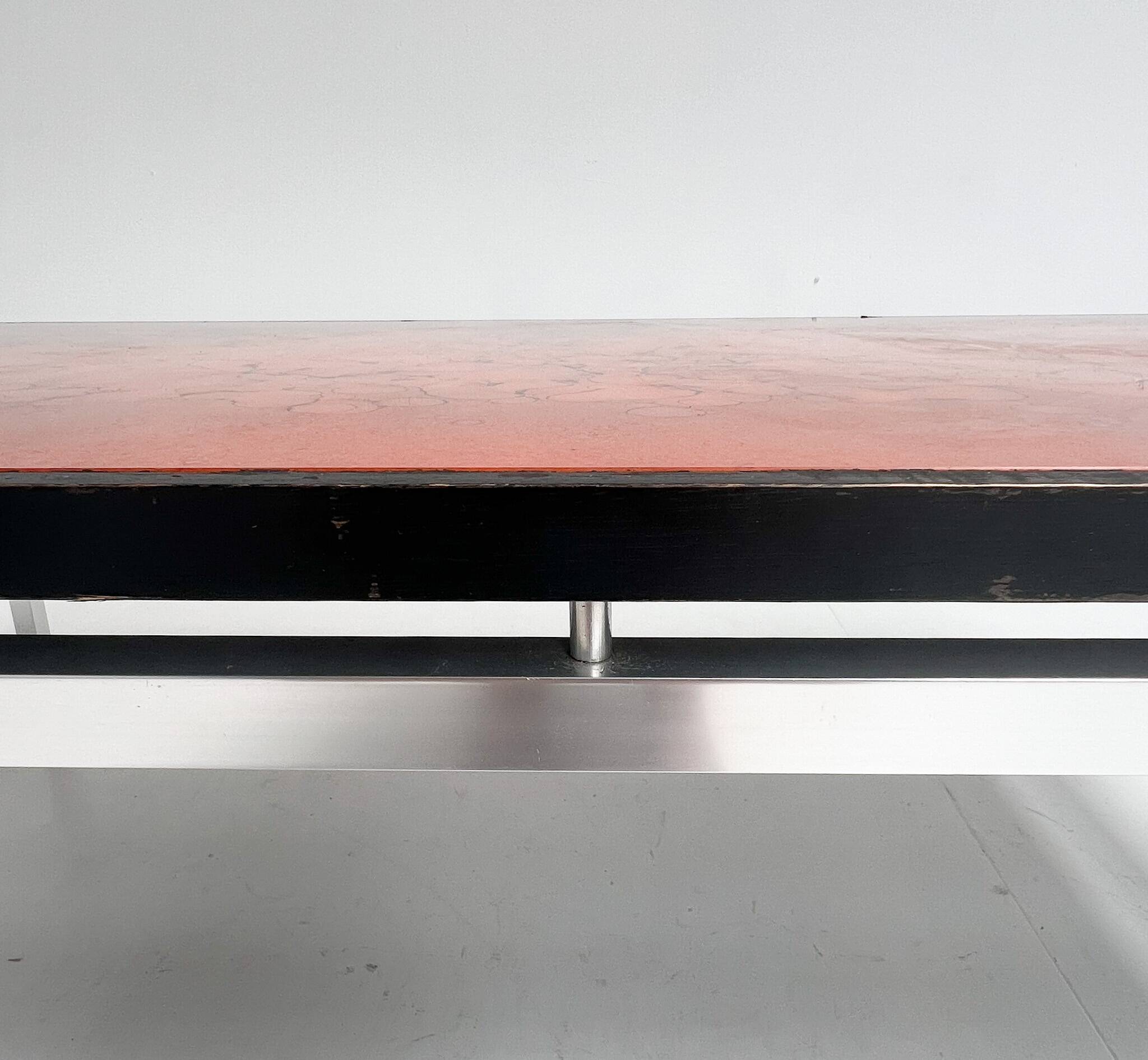 Glass coffee table by Jean René Talopp, 1970s