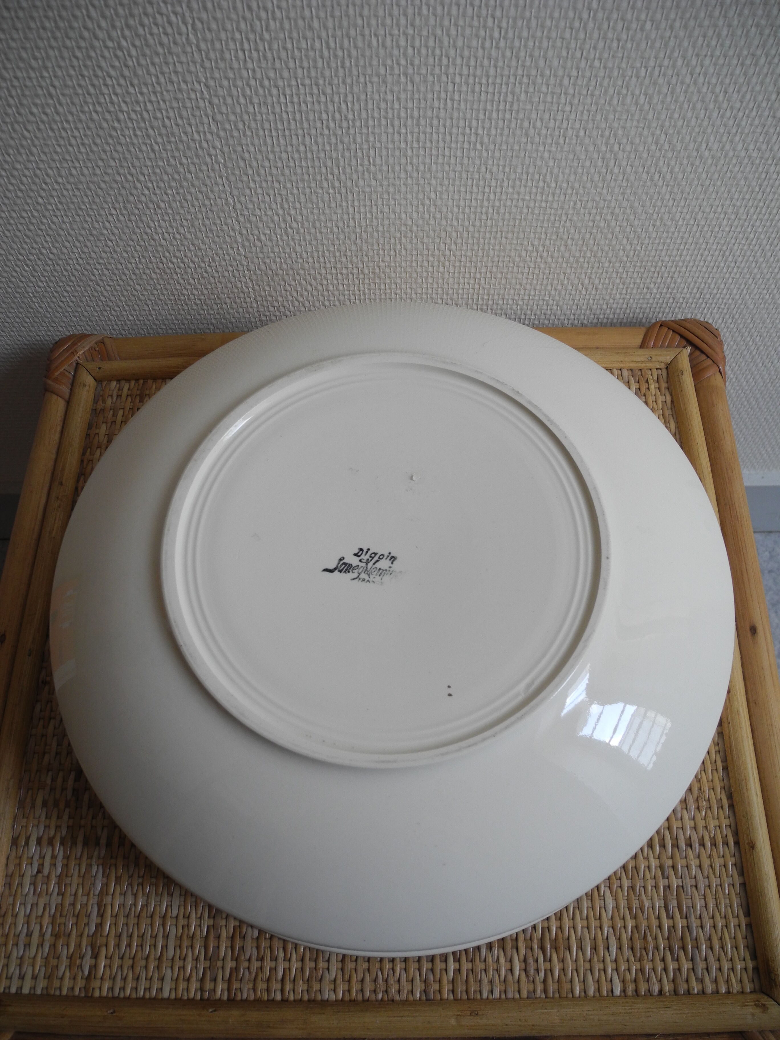 Sarreguemines old French basin earthenware basin