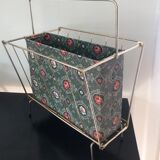 Metal magazine door and vintage oilcloth