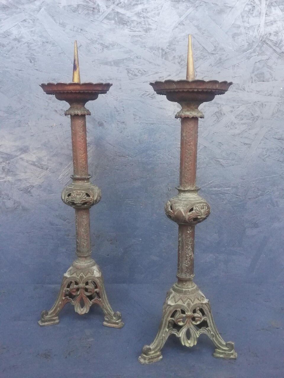 Pair of candlesticks or church candlesticks