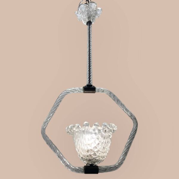 Suspension en verre de Murano par Ercole Barovier années 1940