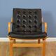 Finn Ostergaard mid century retro condo chair black leather armchair