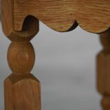 Mid-century Danish round side table in solid oak, Henning Kjærnulf, 1960s.