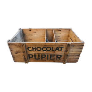 Caisse en bois chocolat pupier