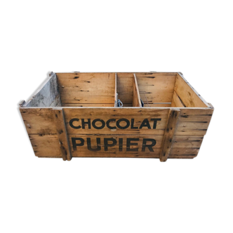 Caisse en bois chocolat pupier