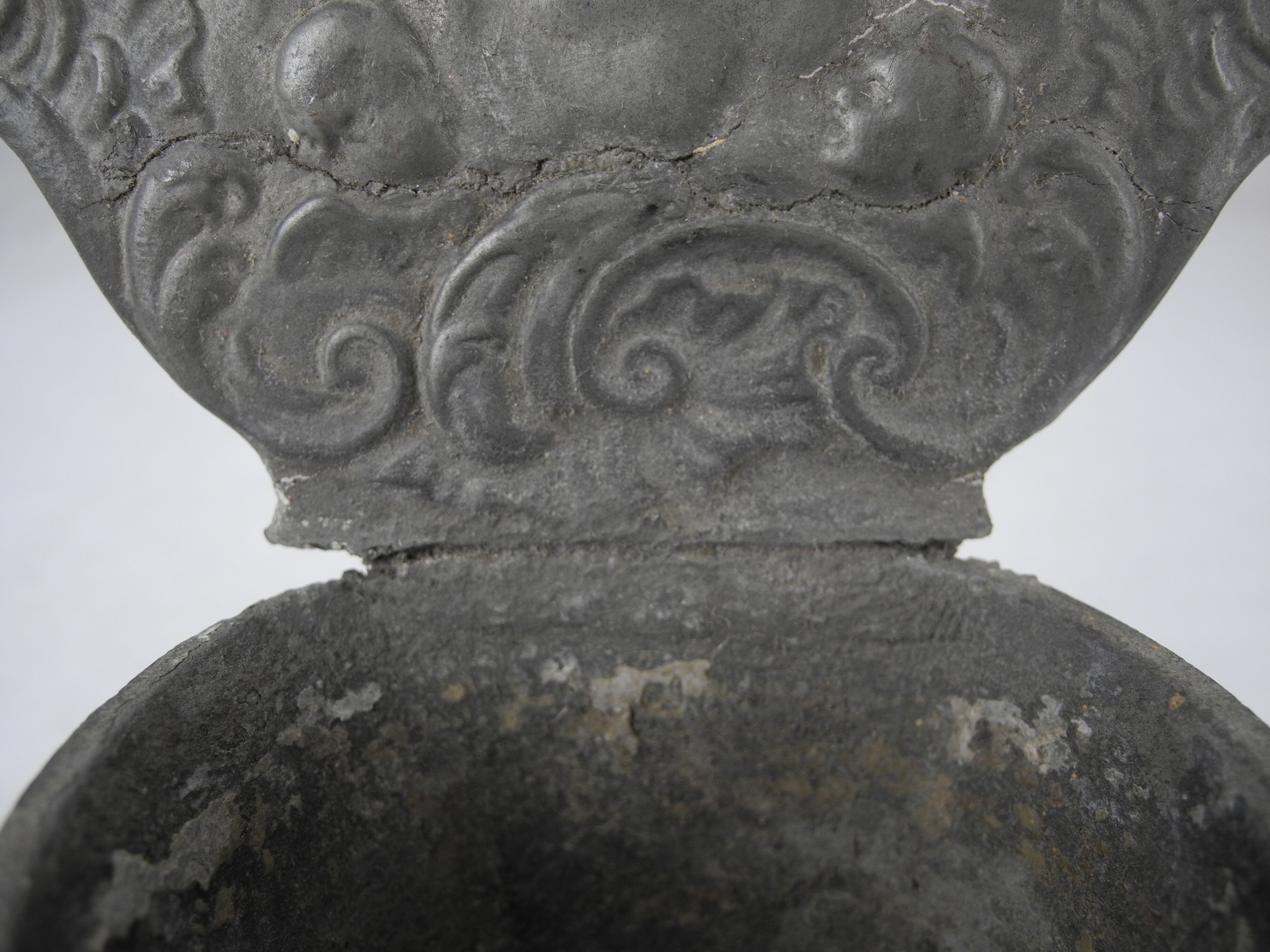 Antique 18th century pewter holy water font