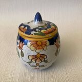Mustard pot signed Henri Delcourt Hand painted Old Rouen early 20th century