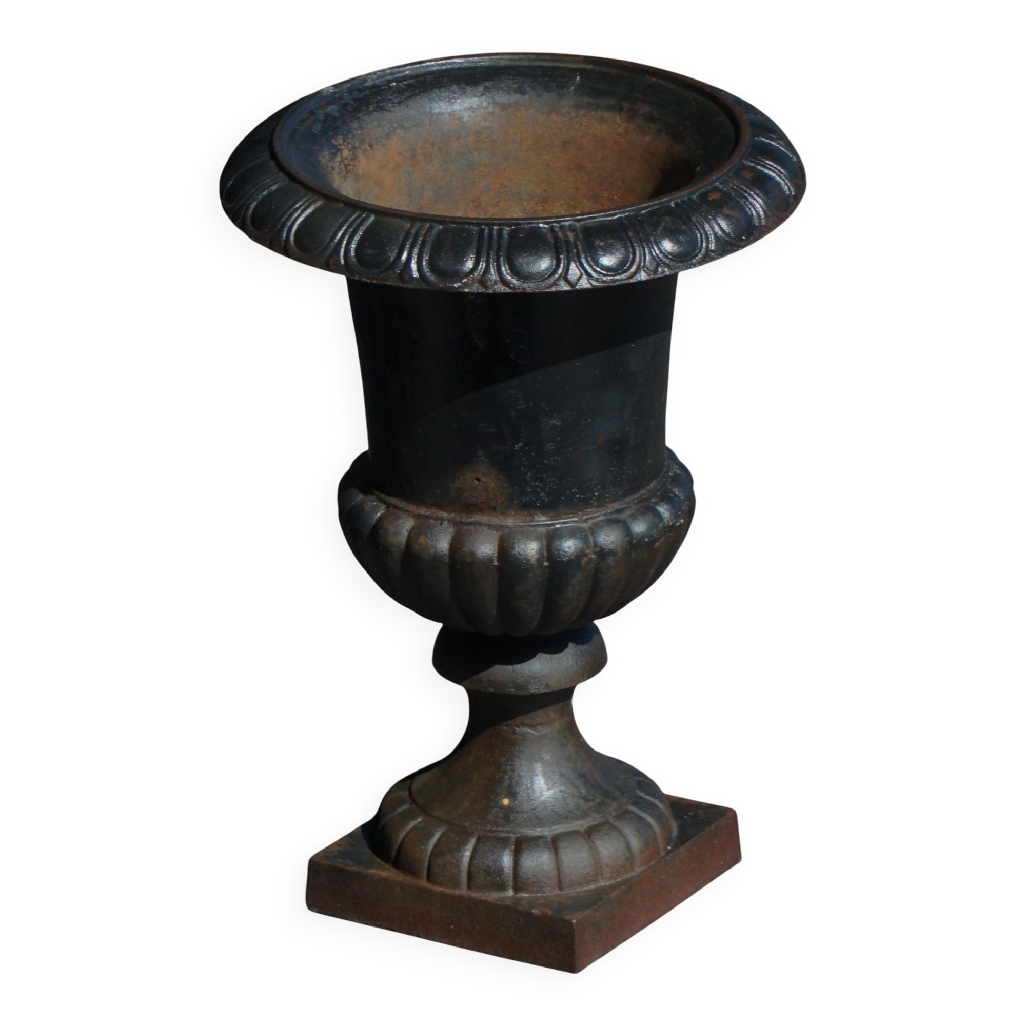 Garden urn / Decorative cast iron planter, French neoclassical design, 1950s