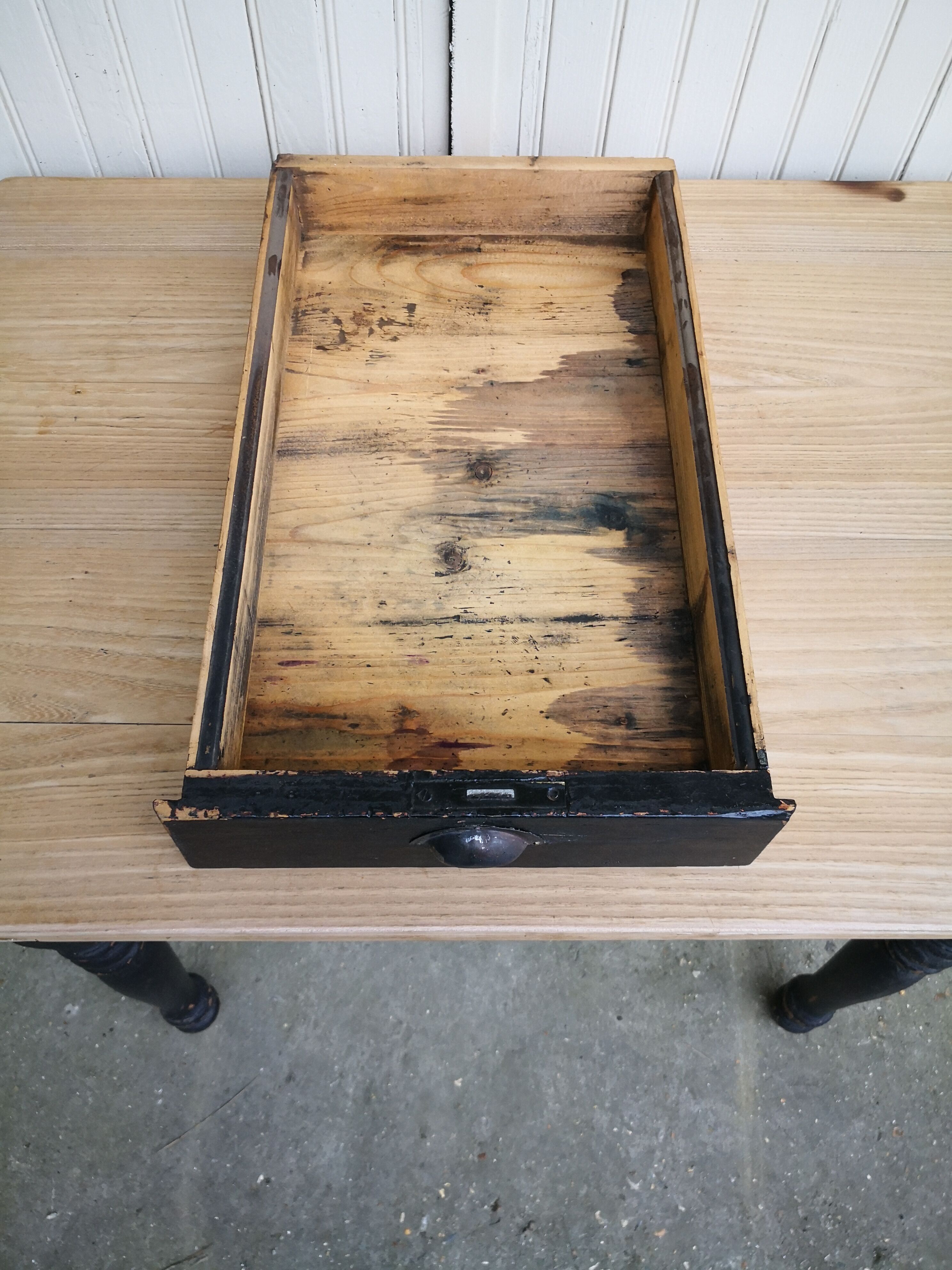 Vintage wooden farmhouse table