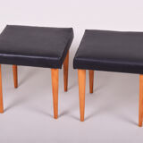Mid Century foot stools made in ´50s Czechia. Original condition.
