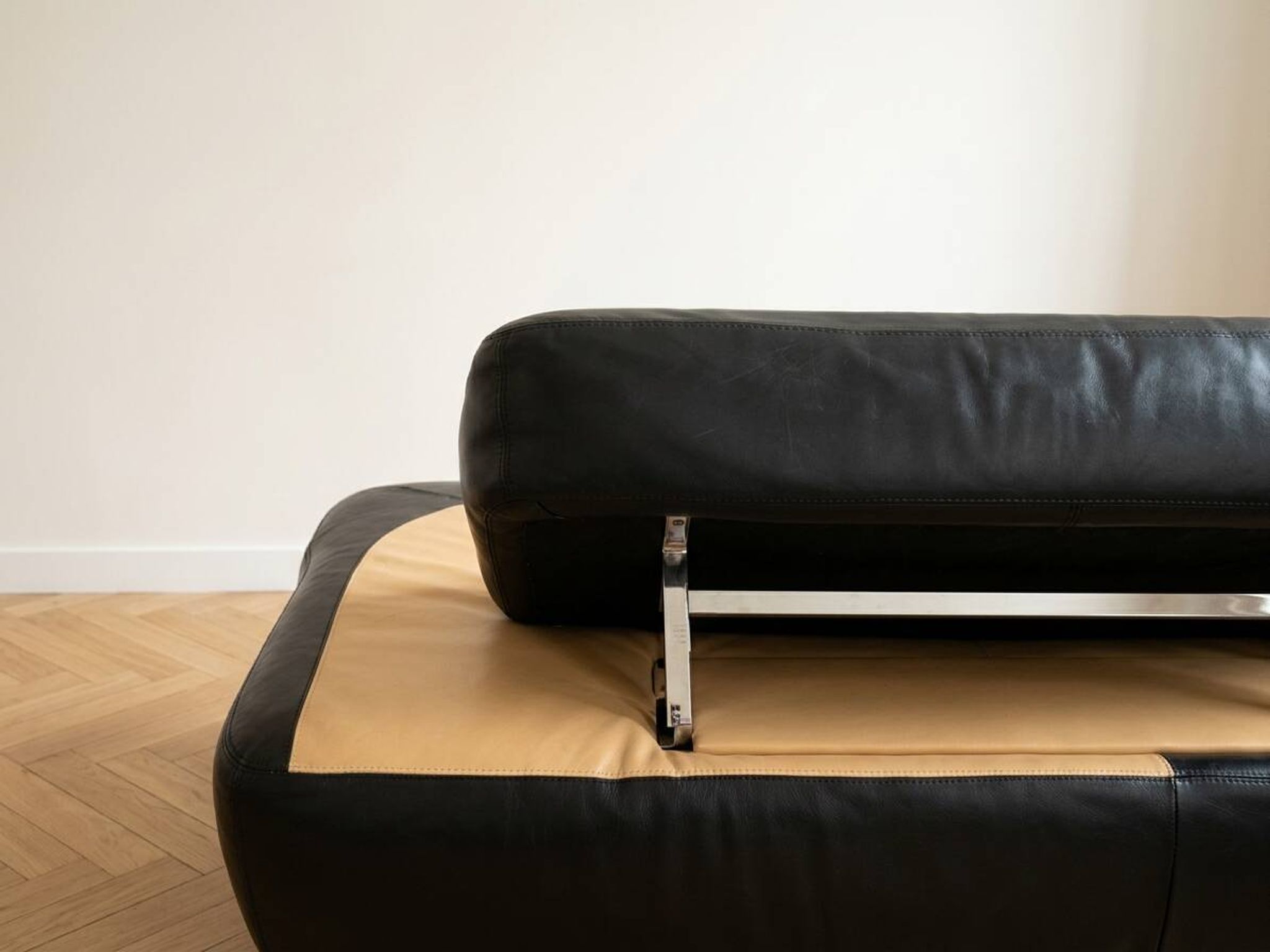 Poltromec two-tone leather sofa design, 1970s