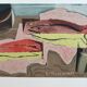 Lithograph by Louis Marcoussis, still life with fish, 1955