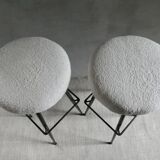 Pair of high metal bar stools, 1960s