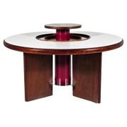 Dining table in walnut, laminate and steel by Silvio Coppola for Bernini, Italy.