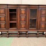 Renaissance style library in solid oak XX century