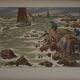 Lithographie par Henri Rivière Au Vent de Noroît - Les Mousses