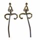 Pair of gilded bronze chenets Louis XV antique fireplace accessory