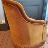 Gold velvet armchair