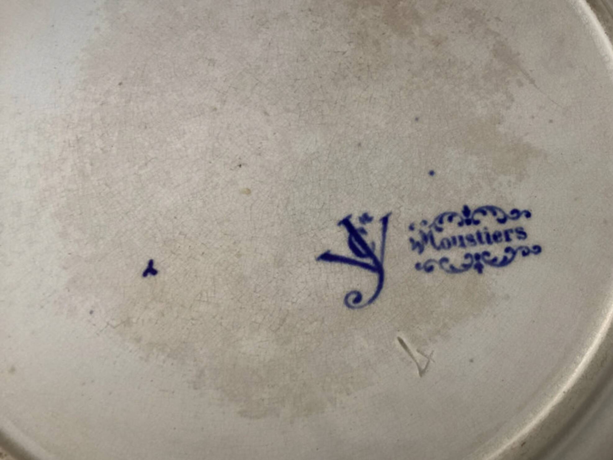 Antique Moustiers earthenware dish