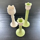 Set of 3 tulip candle holders