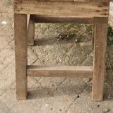 Vintage workshop stool in solid wood – sandblasted