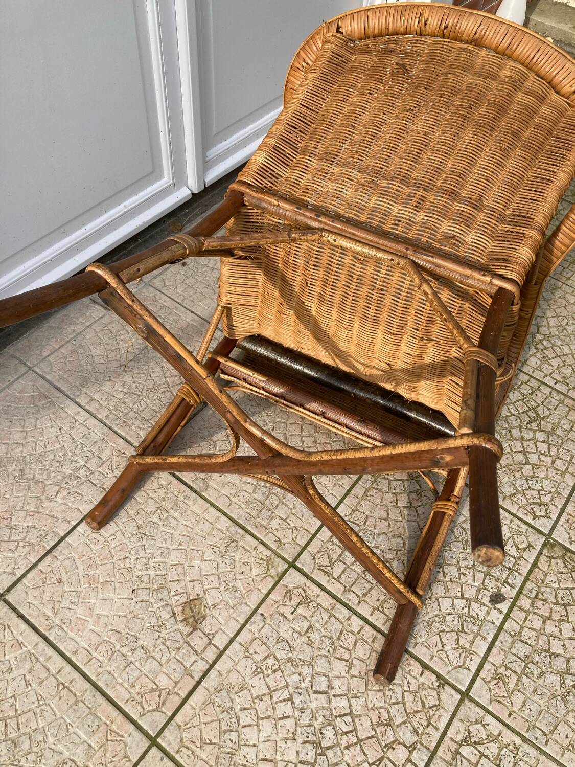 Fauteuil en osier vintage