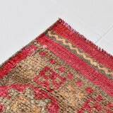 3x9 red & blue herki vintage runner rug 92x286cm