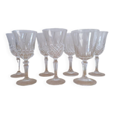 Set of 7 mismatched wine glasses