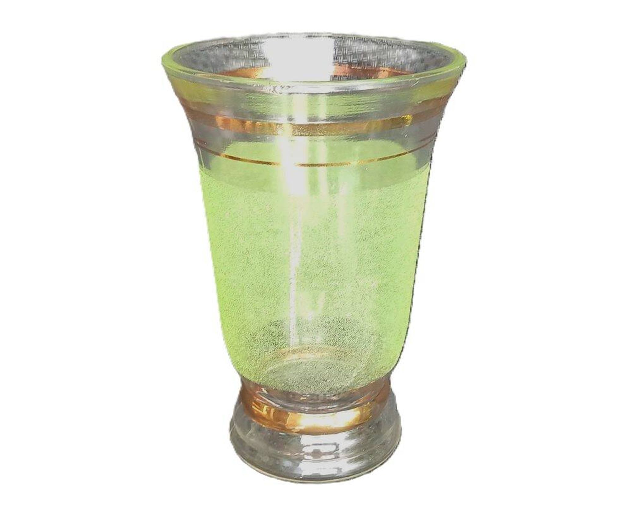 Frosted green textured glass vase 1950s