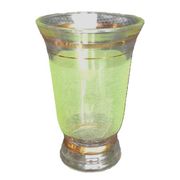 Frosted green textured glass vase 1950s