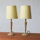 Lampes de table en teck et laiton, années 1960