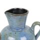 Vase émaillé bleu vintage céramique Belgique années 1970 24cm