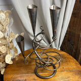 Triple-entwined iron chandelier