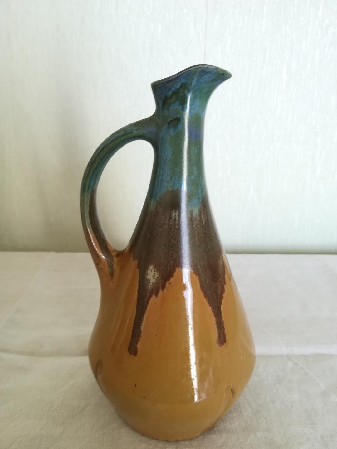Art Deco flamed sandstone pitcher