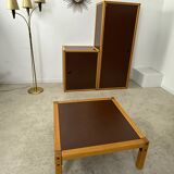 Old beech coffee table Flototto design from the 70s vintage